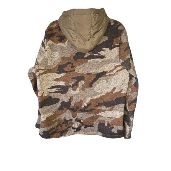 Matix Camo Hooded Jacket Men's XL Green Zip Up 100% Polyester Deep Inside Pocket - Picture 2 of 10